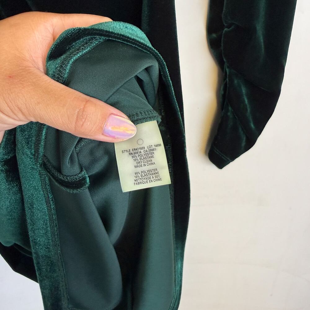 New Elie Tahari Cynthia Twist-front Velvet Dress Sheath Green - S - Picture 5 of 10